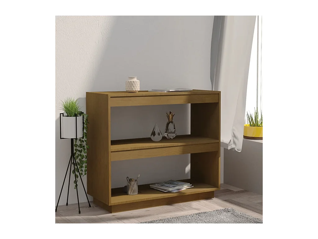 Bibliothèque | Etagère de rangement | Meuble de rangement Marron miel 80x35x71 cm Bois de pin massif