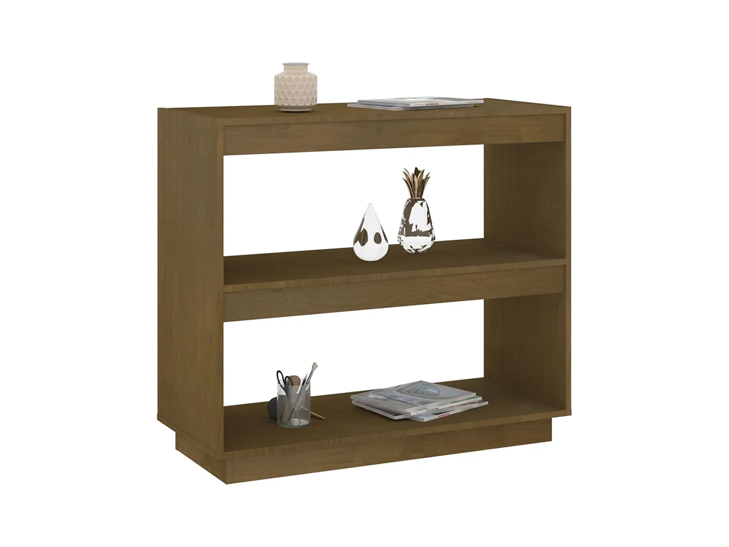 Bibliothèque | Etagère de rangement | Meuble de rangement Marron miel 80x35x71 cm Bois de pin massif