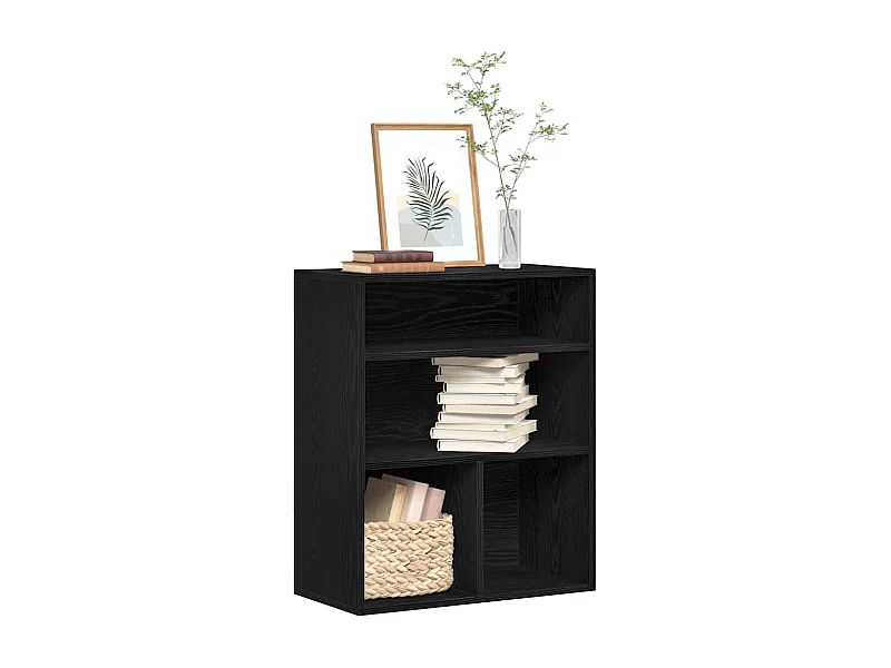 Libreria | Scaffale | Mobile di stoccaggio Nera 60x30x71,5 cm in Legno Multistrato