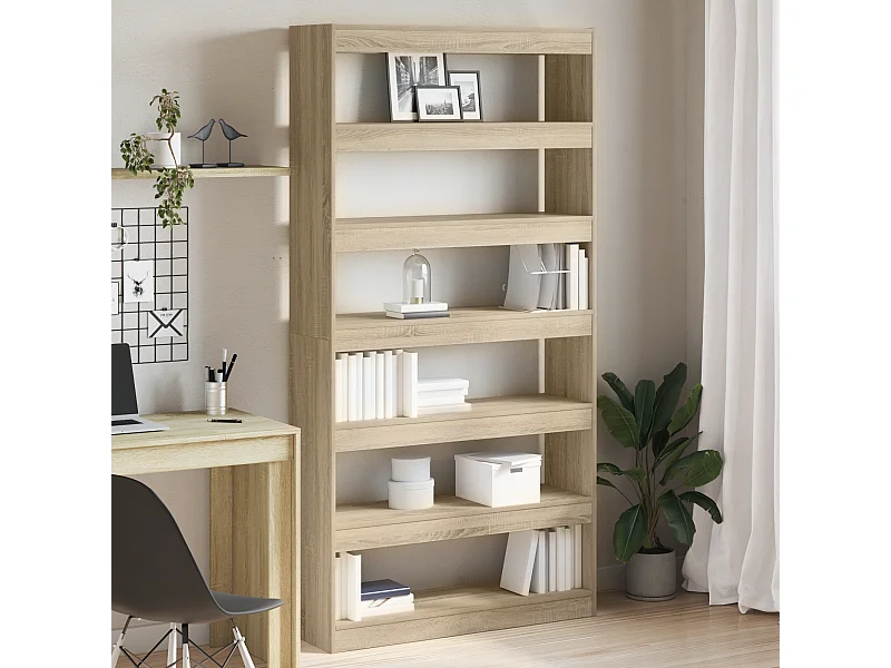 Bibliothèque | Etagère de rangement | Meuble de rangement Chêne Sonoma Bois d'ingénierie 100 x 30 x 198 cm