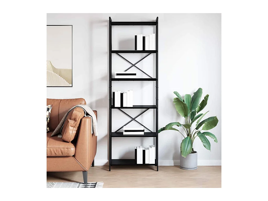 Bibliothèque | Etagère de rangement | Meuble de rangement Chêne noir 60 x 30 x 188 cm Panneau de particules