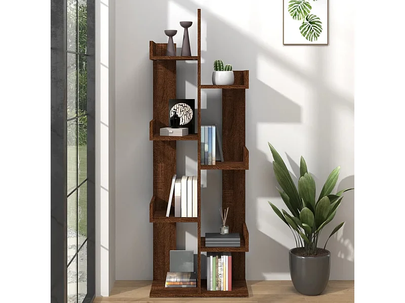 Libreria | Scaffale | Mobile di stoccaggio 48x25,5x140 cm Rovere Marrone in Legno Multistrato