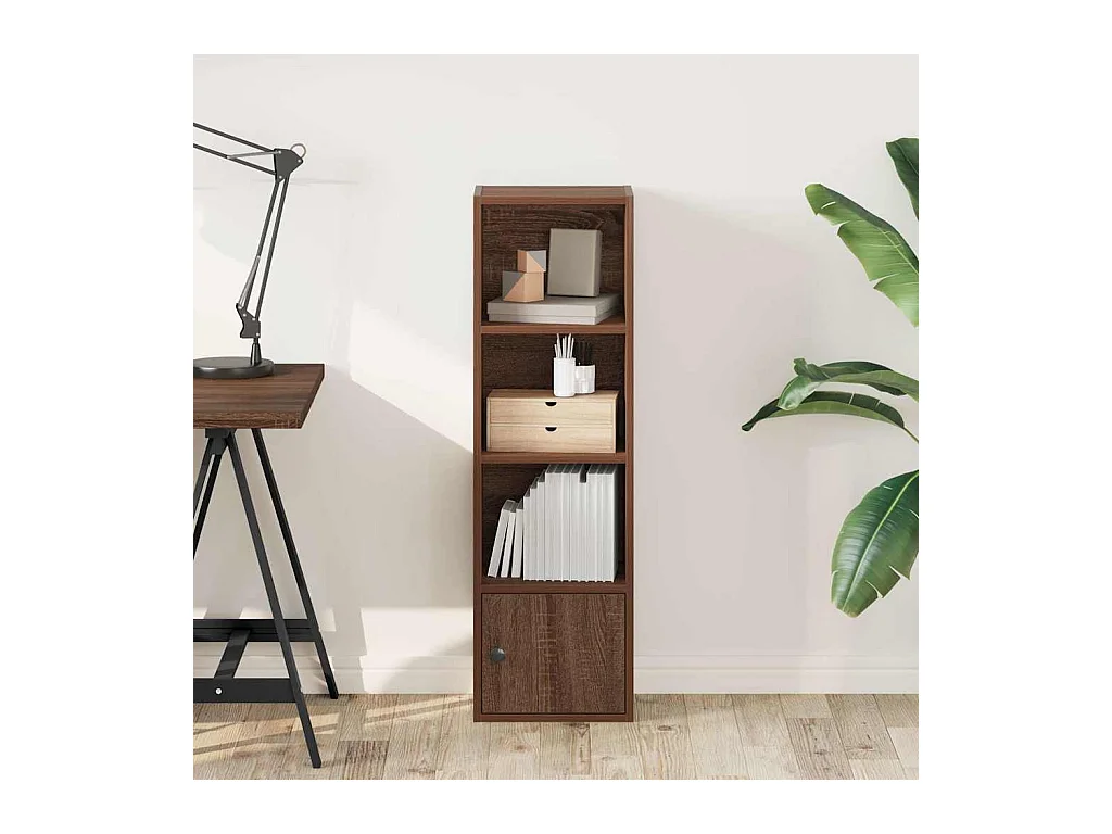 Bibliothèque | Etagère de rangement | Meuble de rangement chêne marron 31x24x102 cm bois d'ingénierie