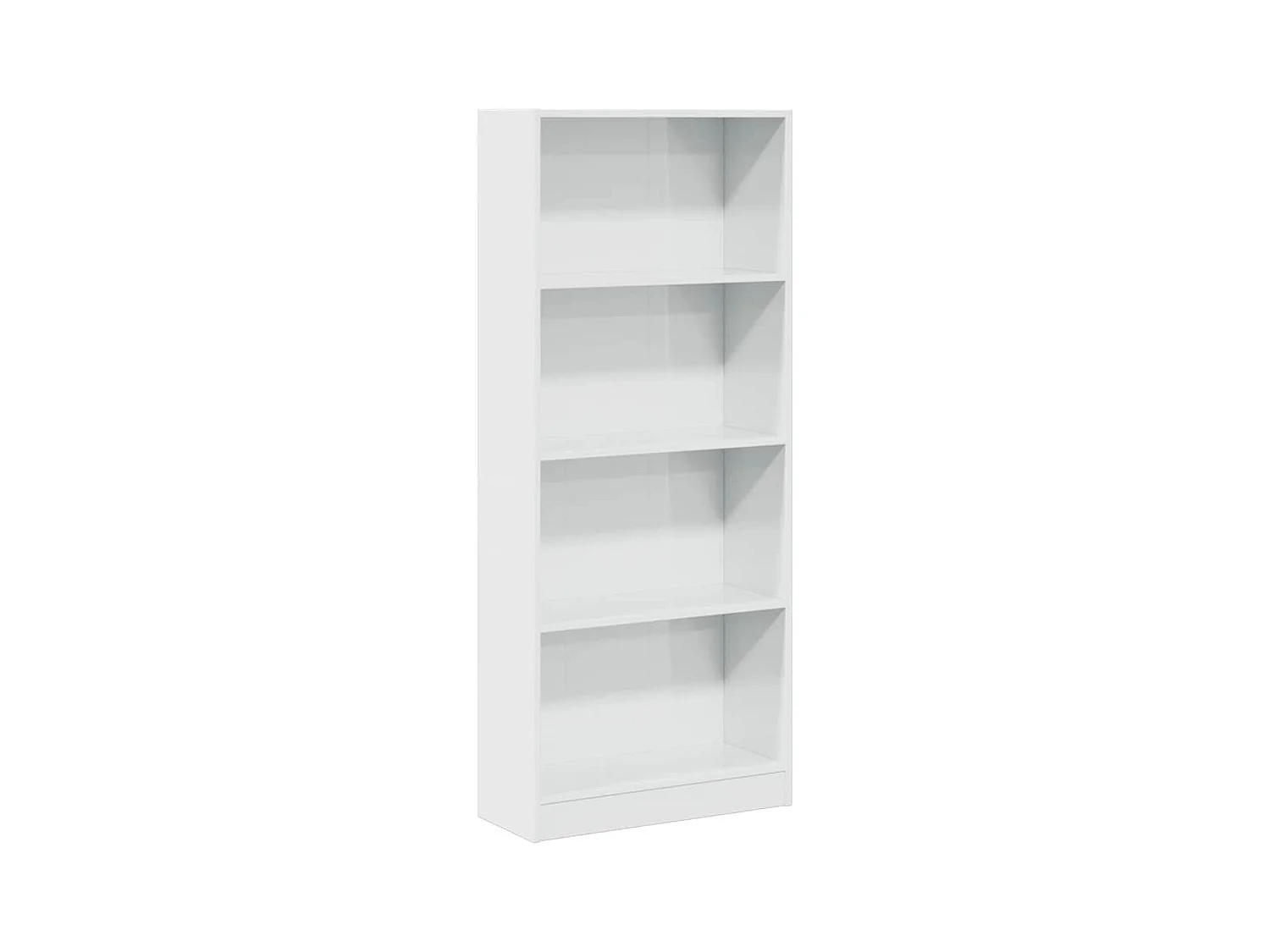 Bibliothèque | Etagère de rangement | Meuble de rangement blanc brillant 60x24x143 cm bois d'ingénierie