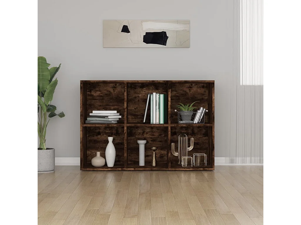 Libreria | Scaffale | Mobile di stoccaggio Credenza Rovere Fumo 66x30x98 cm in Legno Multistrato