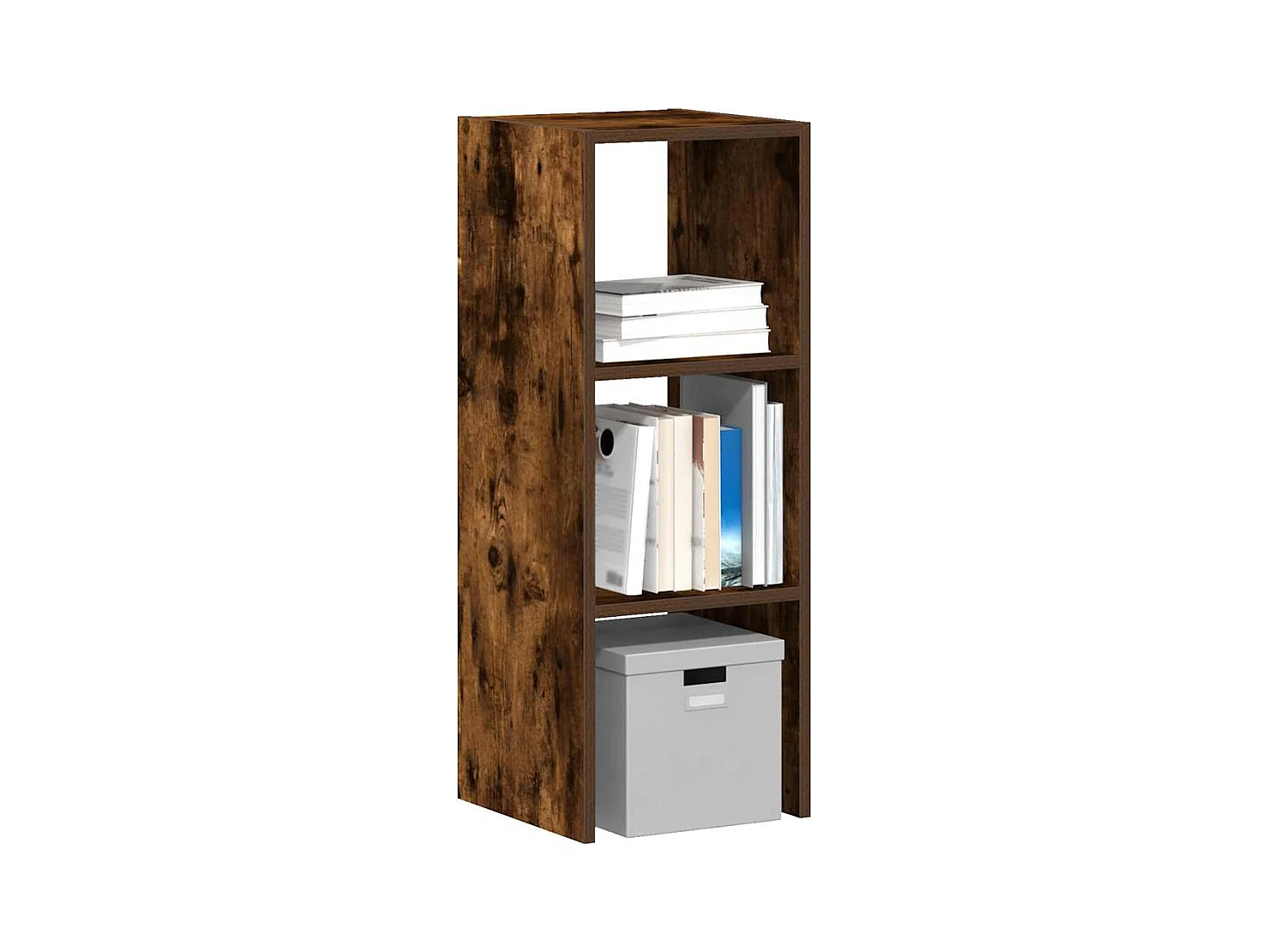 Bibliothèque | Etagère de rangement | Meuble de rangement empilable chêne fumé 30x30x80 cm bois d'ingénierie