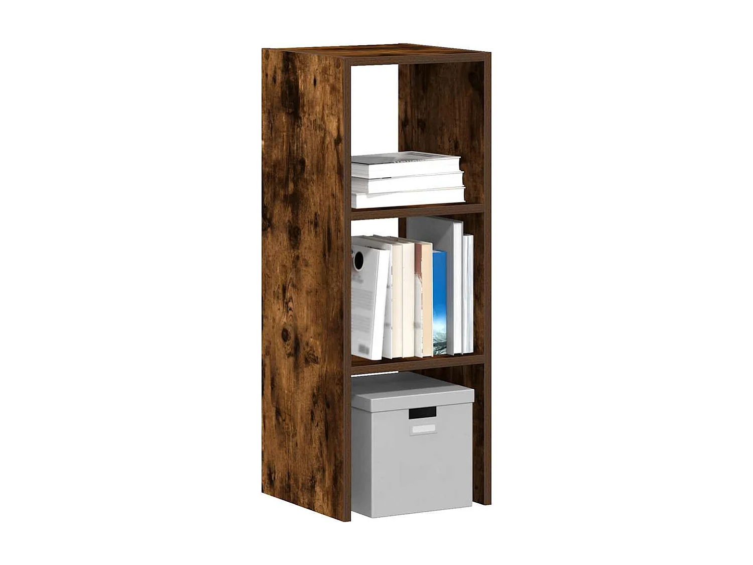 Libreria | Scaffale | Mobile di stoccaggio Impilabili Rovere Fumo 30x30x80 cm Legno Multistrato