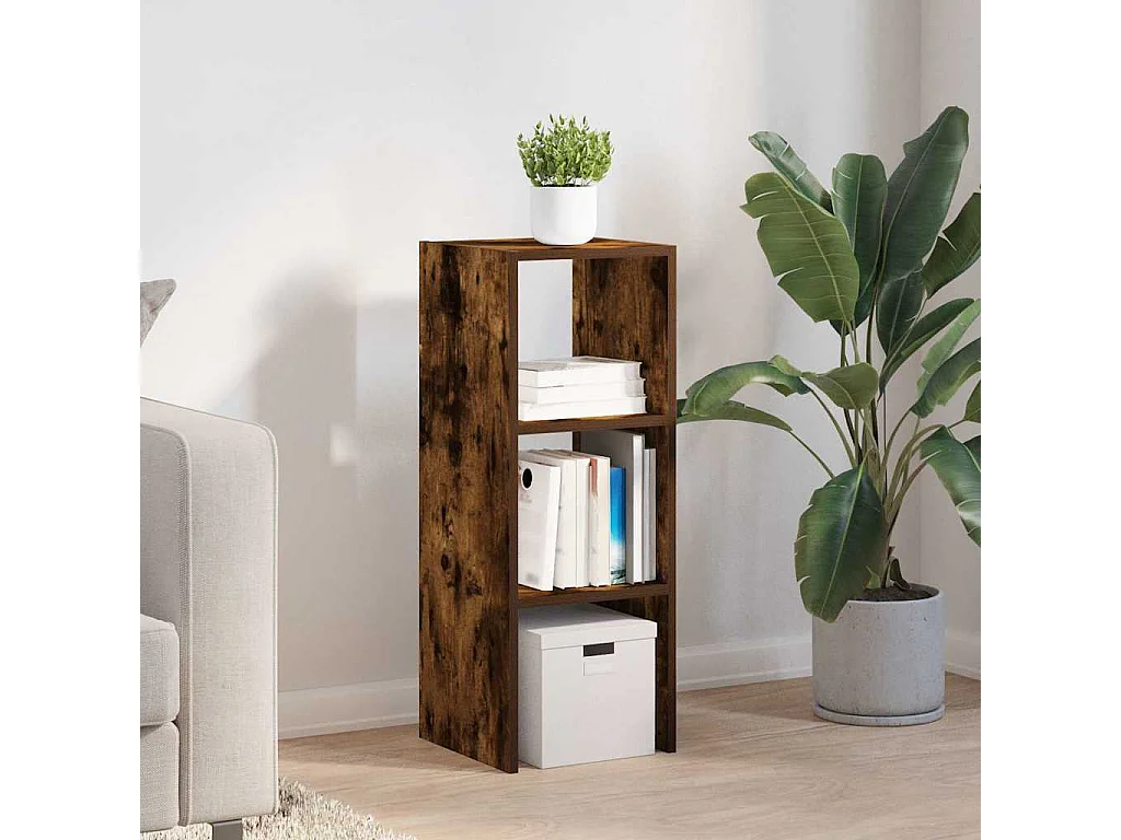 Libreria | Scaffale | Mobile di stoccaggio Impilabili Rovere Fumo 30x30x80 cm Legno Multistrato
