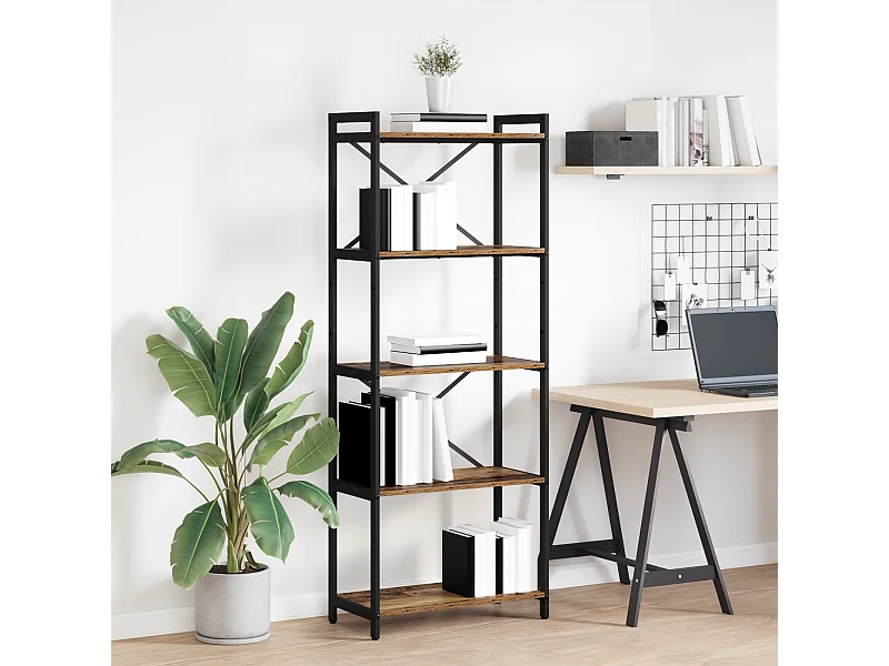 Bibliothèque | Etagère de rangement | Meuble de rangement Bois ancien 60 x 30 x 153 cm Bois d'ingénierie