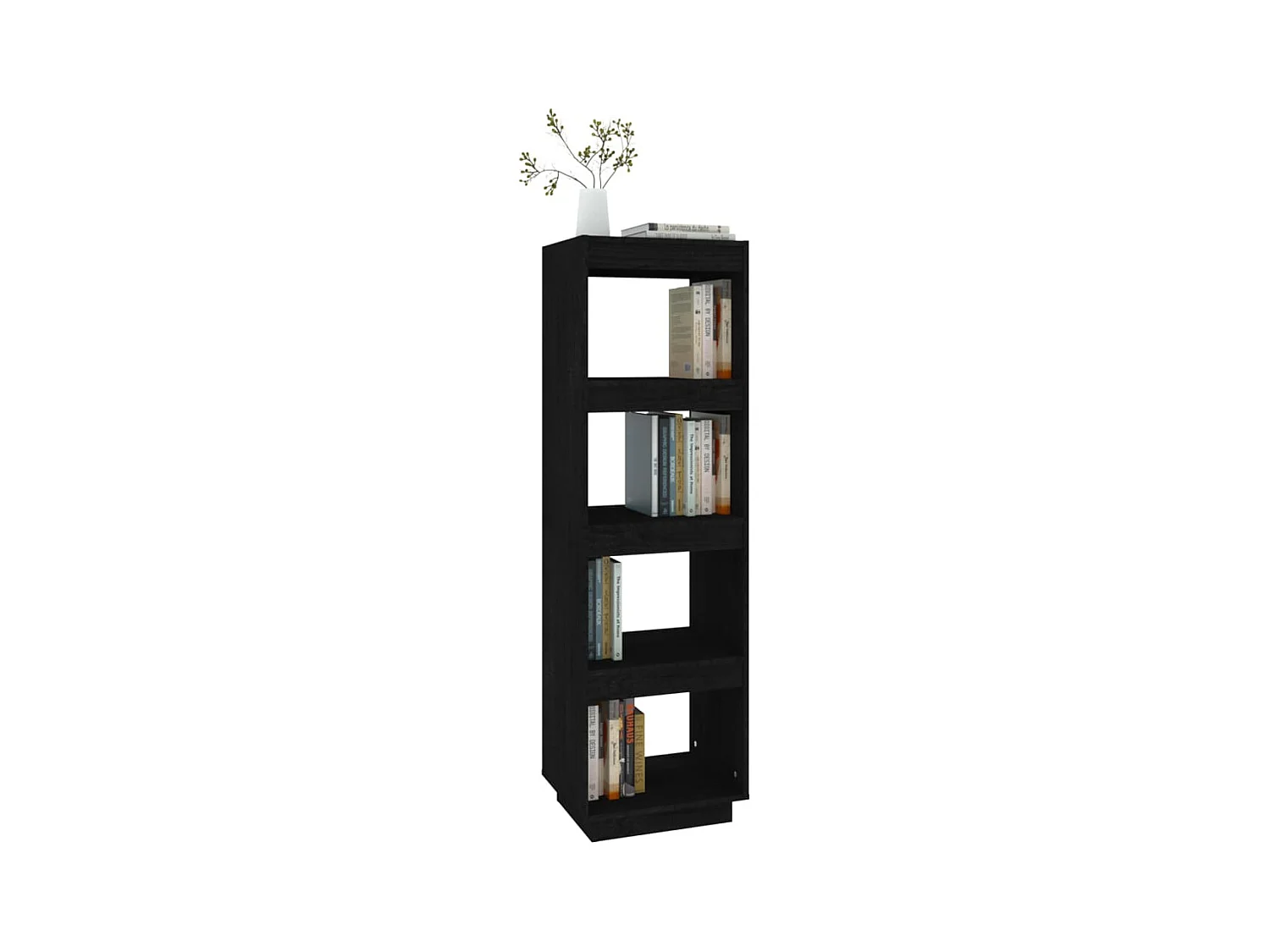 Bibliothèque | Etagère de rangement | Meuble de rangement Noir 40x35x135 cm Pin massif