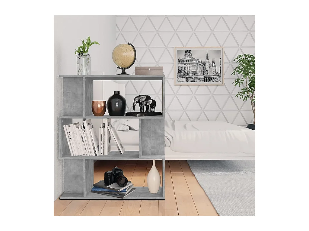 Bibliothèque | Etagère de rangement | Meuble de rangement Gris béton Bois d’ingénierie