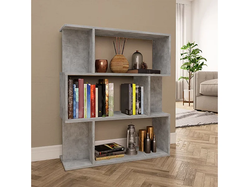 Bibliothèque | Etagère de rangement | Meuble de rangement Gris béton Bois d’ingénierie
