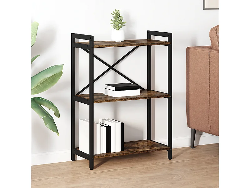 Bibliothèque | Etagère de rangement | Meuble de rangement Chêne fumé 60 x 30 x 83 cm Bois d'ingénierie