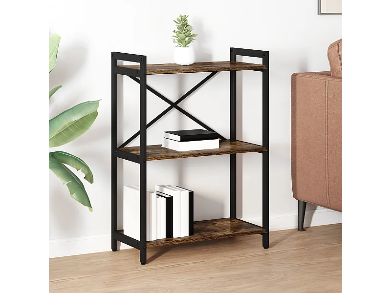 Bibliothèque | Etagère de rangement | Meuble de rangement Chêne fumé 60 x 30 x 83 cm Bois d'ingénierie