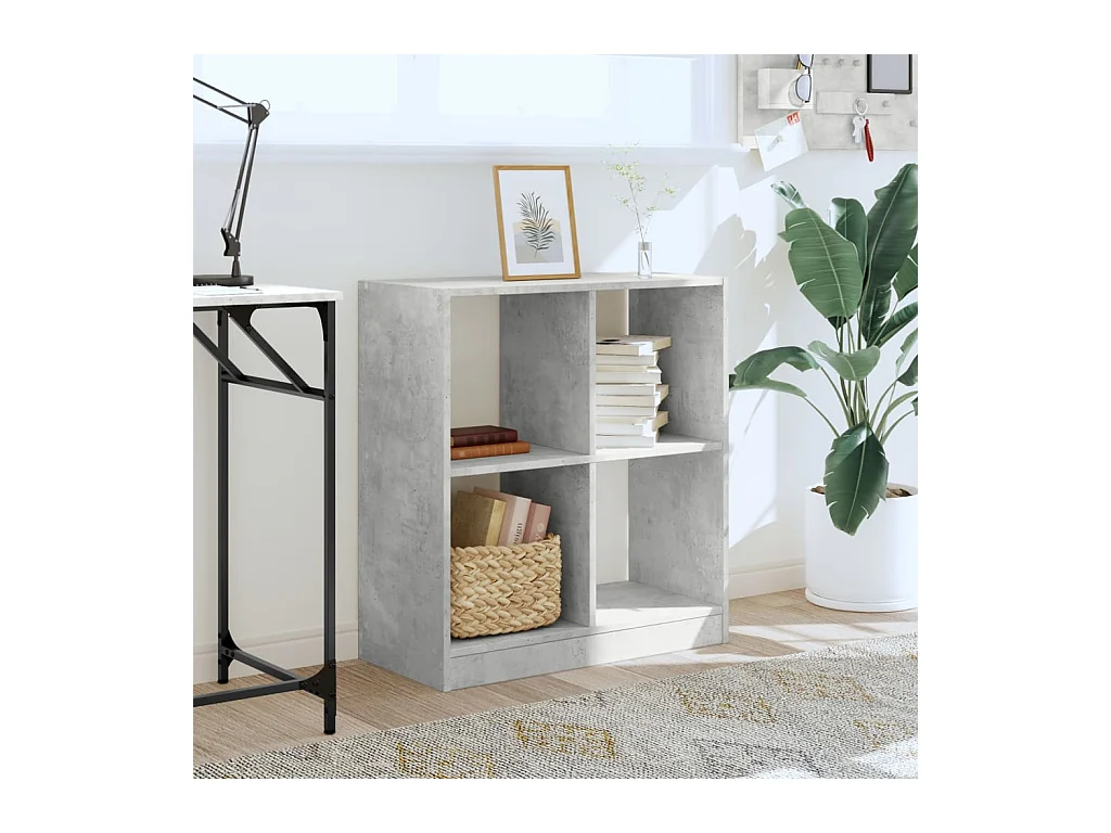 Bibliothèque | Etagère de rangement | Meuble de rangement gris béton 68,5x32x75 cm bois d'ingénierie
