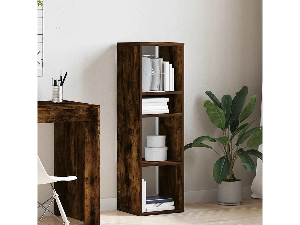 Bibliothèque | Etagère de rangement | Meuble de rangement chêne fumé 34x31x112 cm bois d'ingénierie