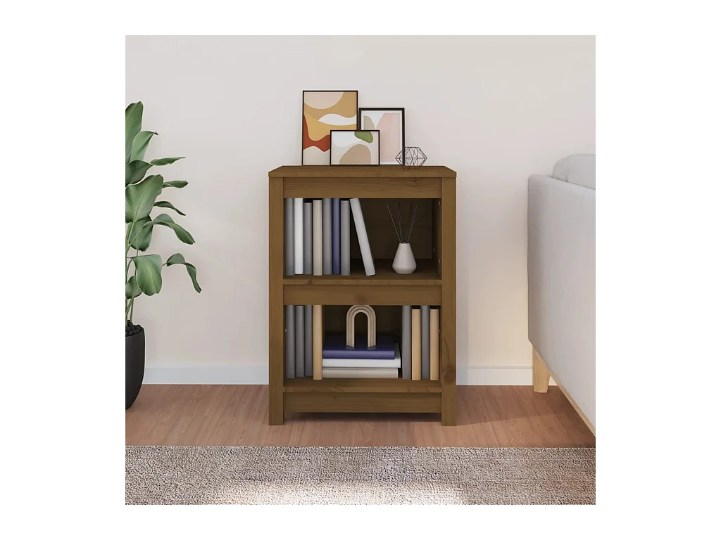 Bibliothèque | Etagère de rangement | Meuble de rangement Marron miel 50x35x68 cm Bois de pin massif