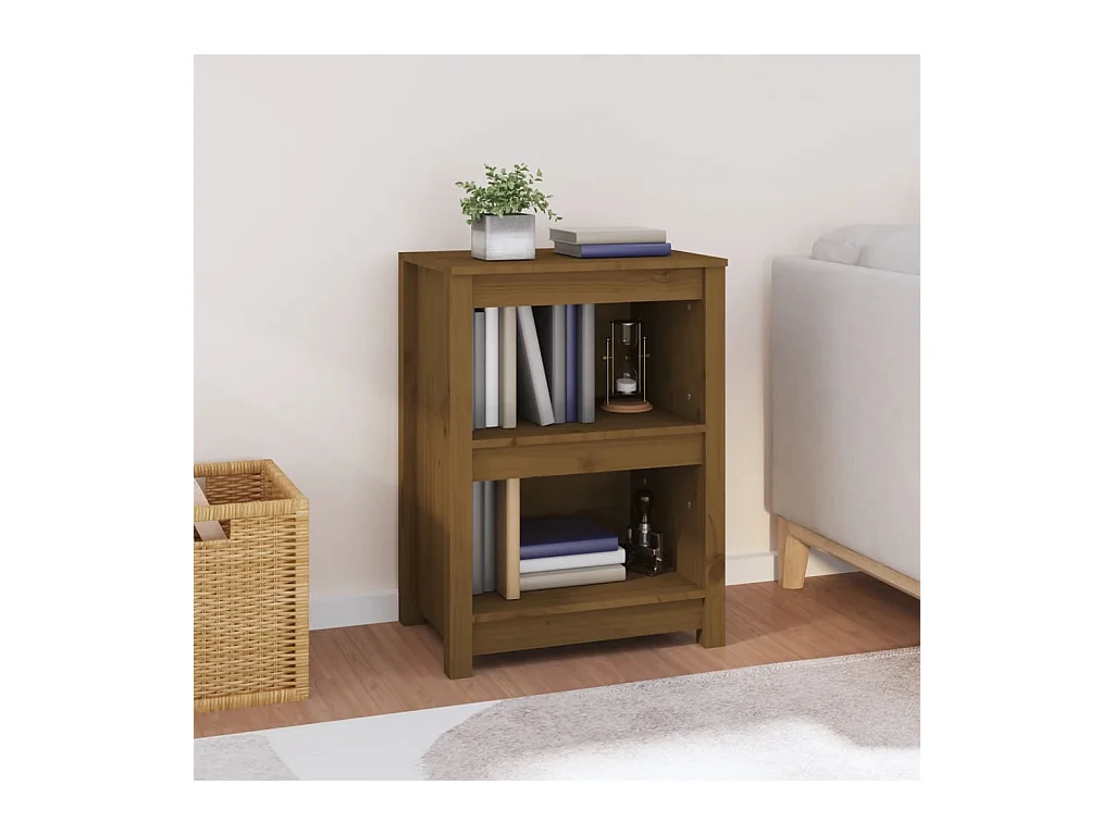 Libreria | Scaffale | Mobile di stoccaggio Marrone ambra 50x35x68 cm in Legno Massello di Pino