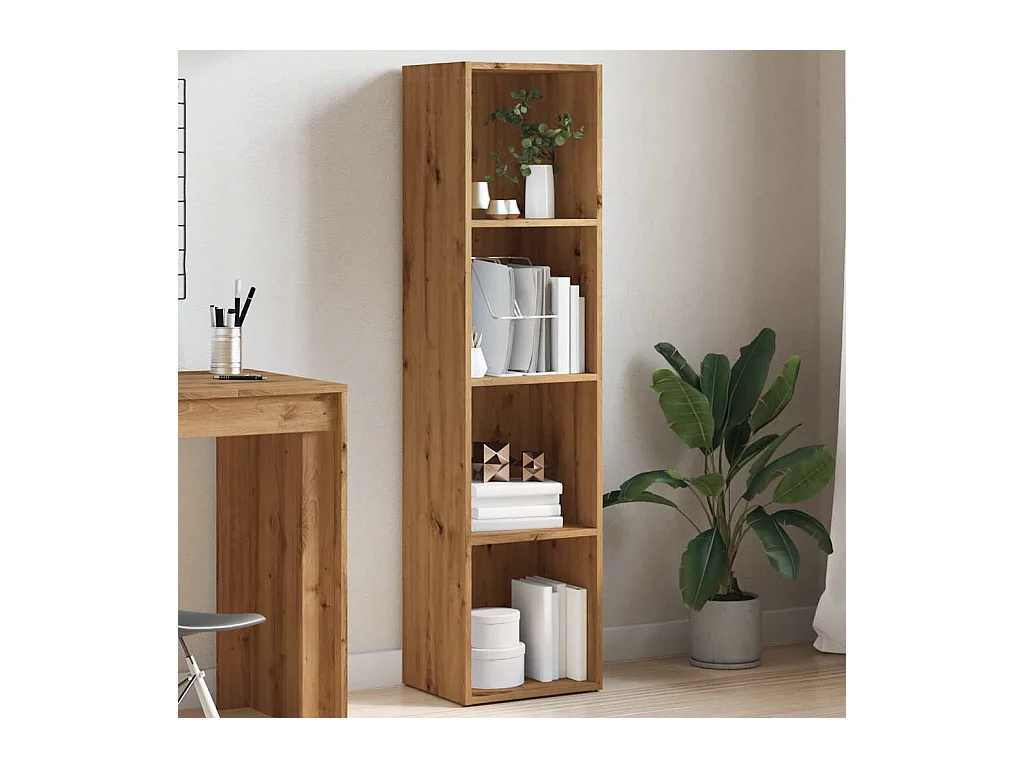 Bibliothèque | Etagère de rangement | Meuble de rangement chêne artisanal 36x30x143 cm bois d'ingénierie