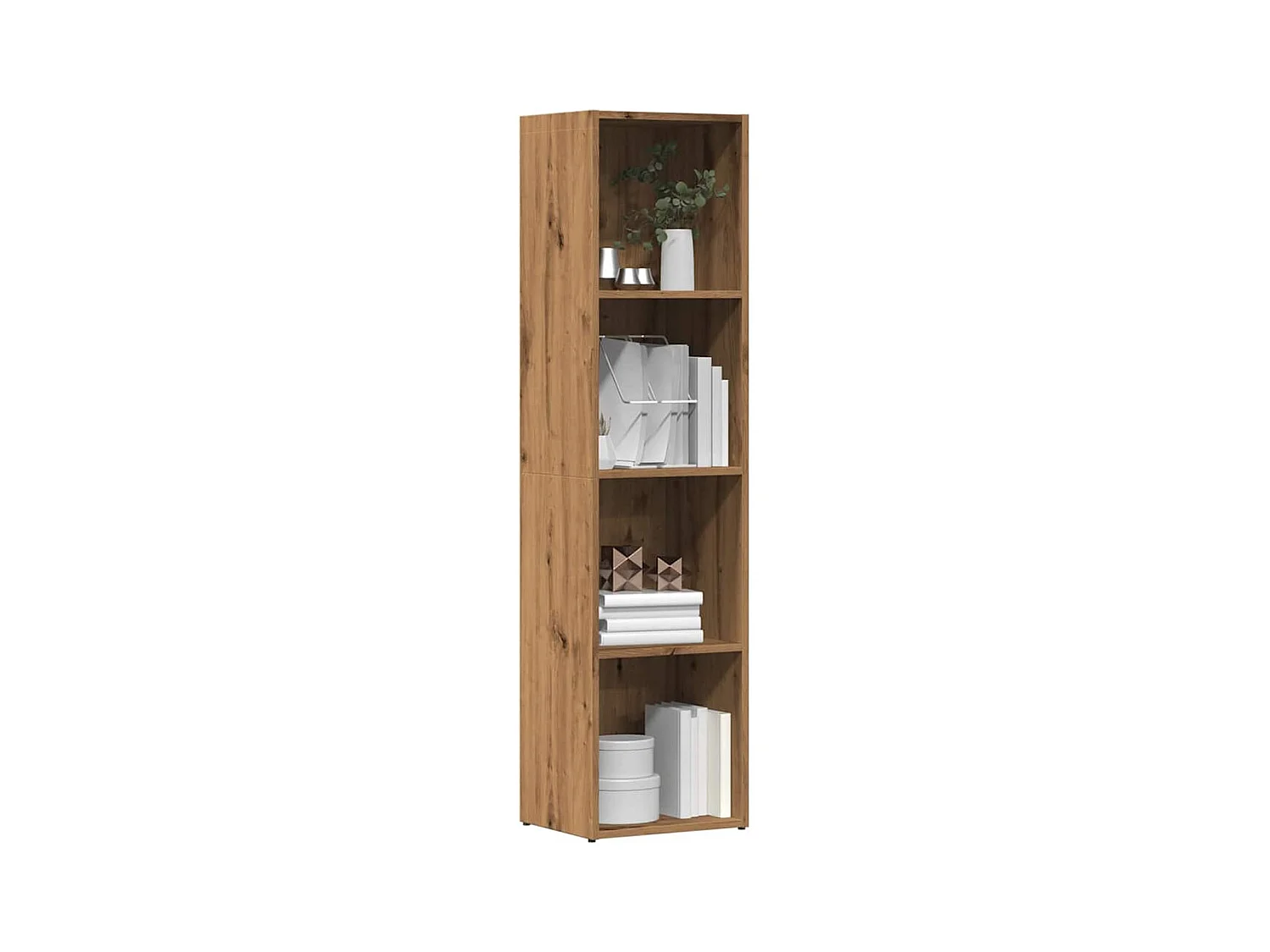 Libreria | Scaffale | Mobile di stoccaggio Rovere Artigianale 36x30x143 cm Legno Multistrato