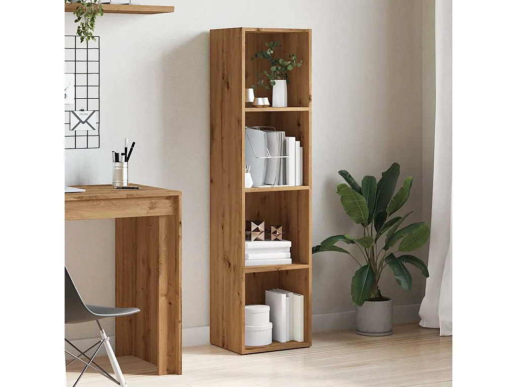 Libreria | Scaffale | Mobile di stoccaggio Rovere Artigianale 36x30x143 cm Legno Multistrato