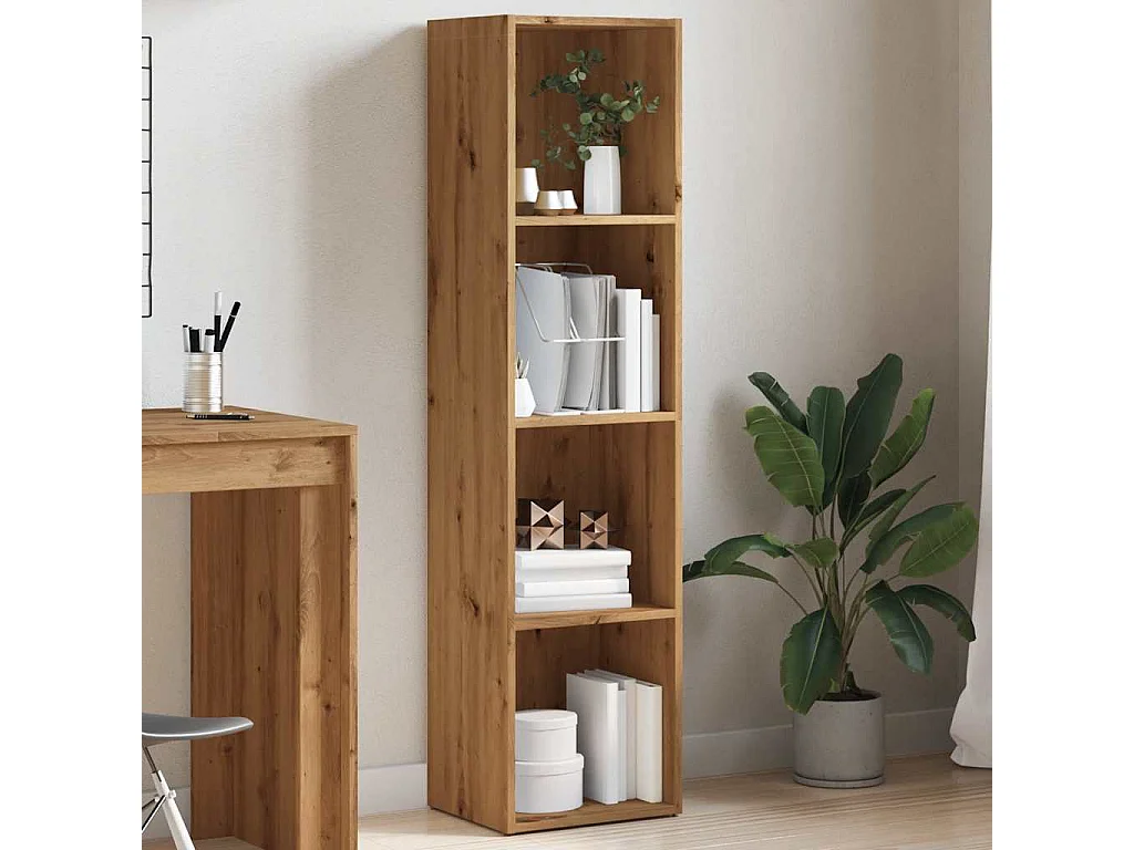 Libreria | Scaffale | Mobile di stoccaggio Rovere Artigianale 36x30x143 cm Legno Multistrato