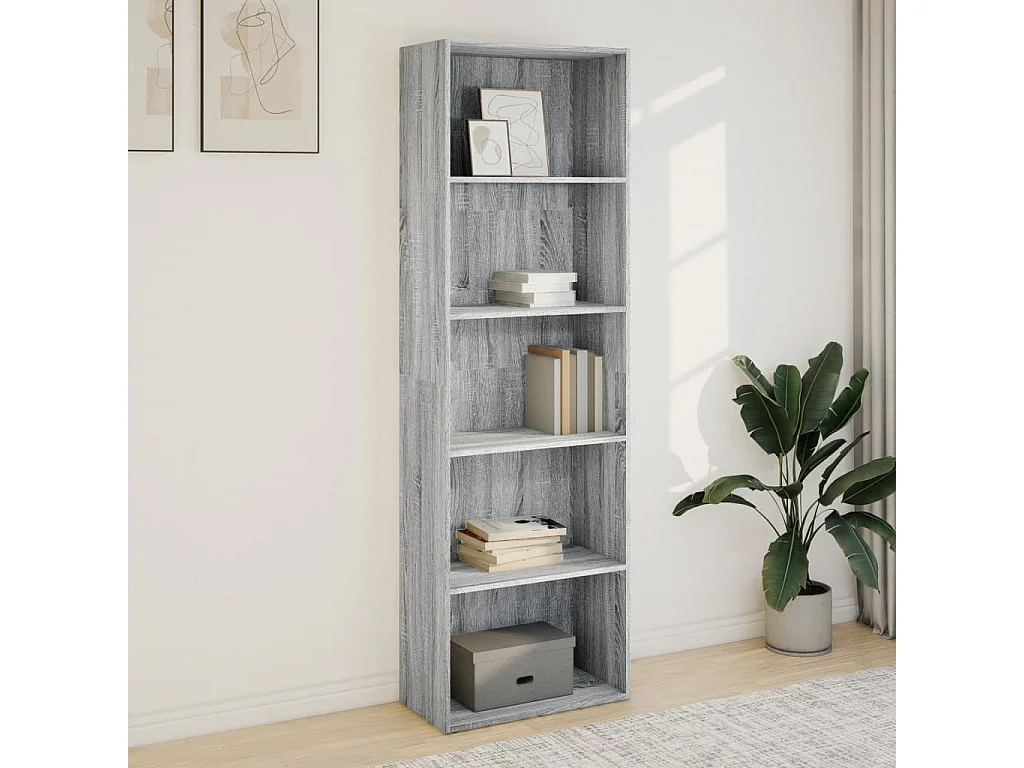 Bibliothèque | Etagère de rangement | Meuble de rangement sonoma gris 60x30x189 cm bois d'ingénierie