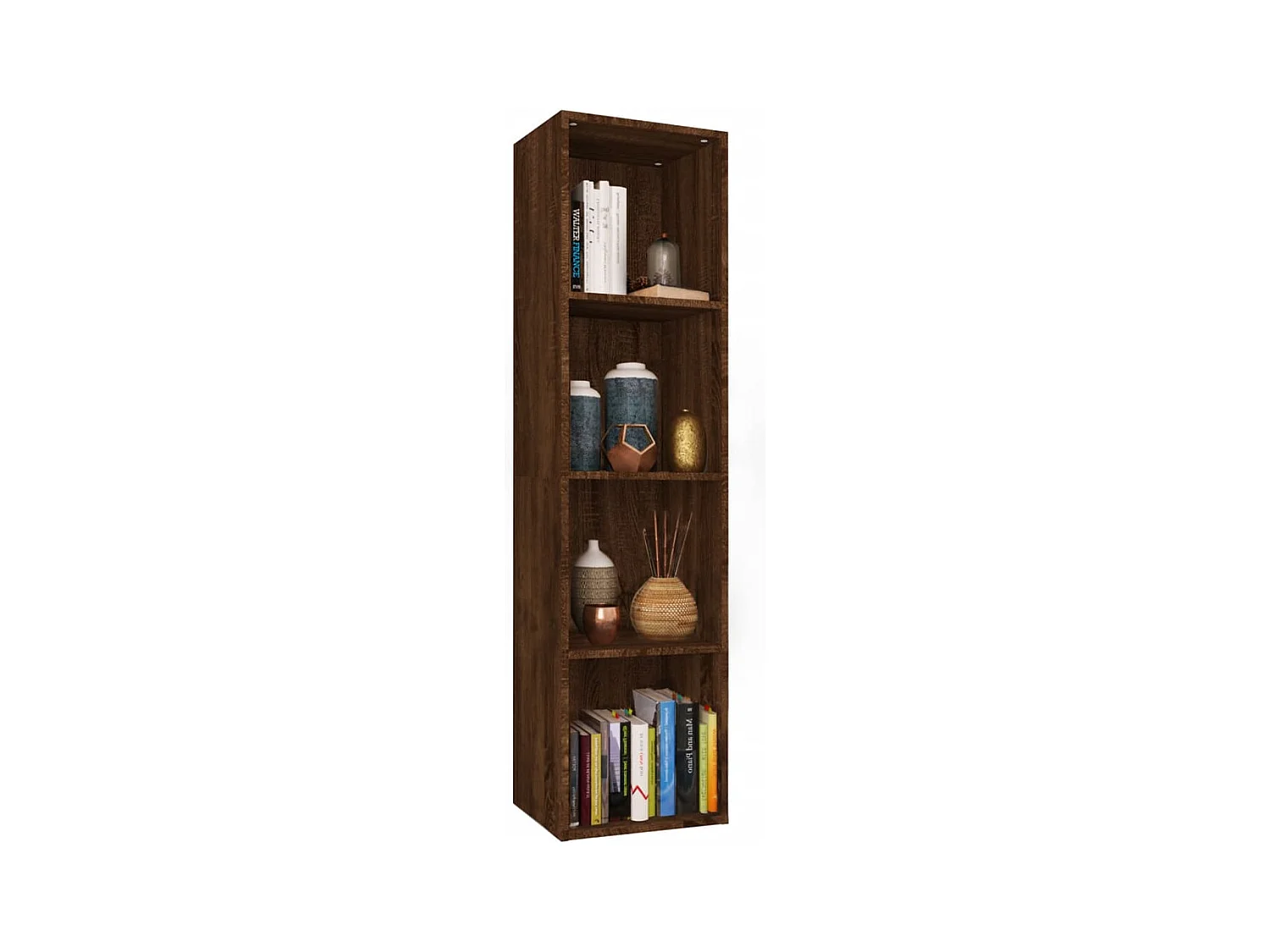 Bibliothèque Meuble TV | Etagère de rangement | Meuble de rangement Chêne marron 36x30x143 cm