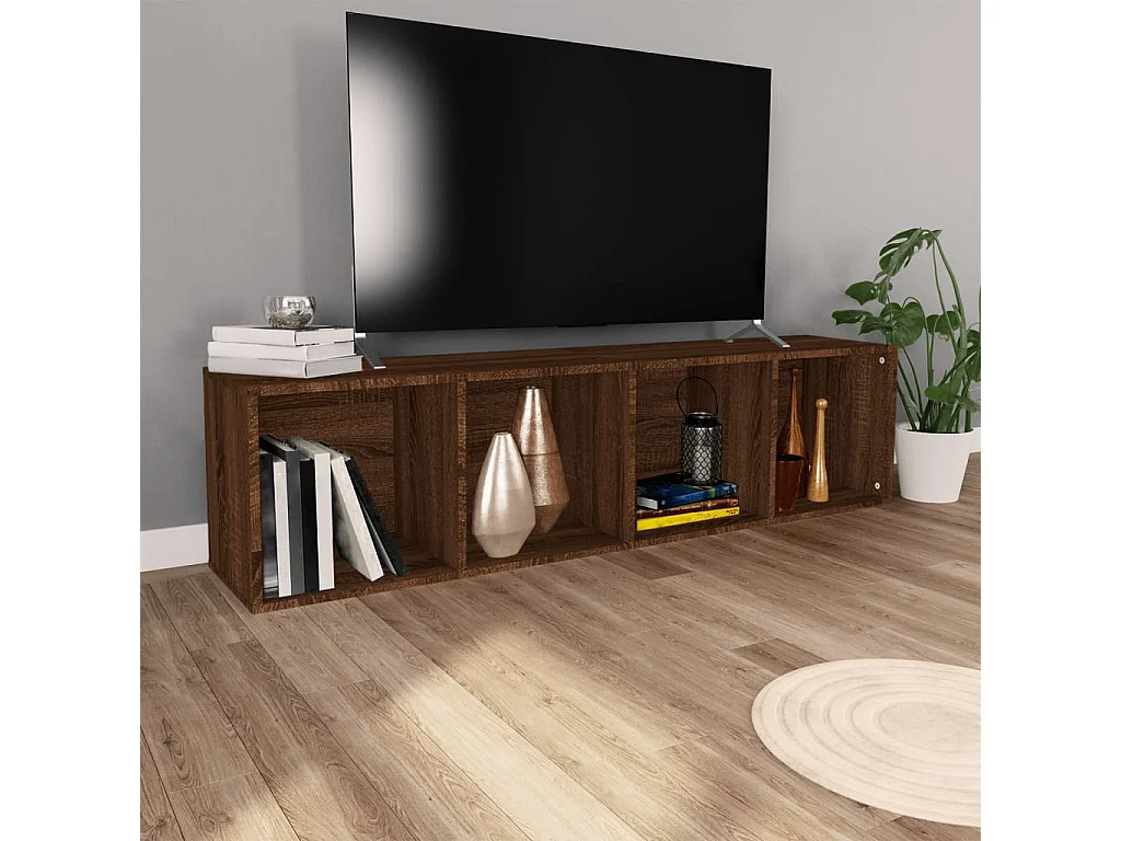 Libreria | Scaffale | Mobile di stoccaggio Mobile TV Rovere Marrone 36x30x143cm Legno Multistrato
