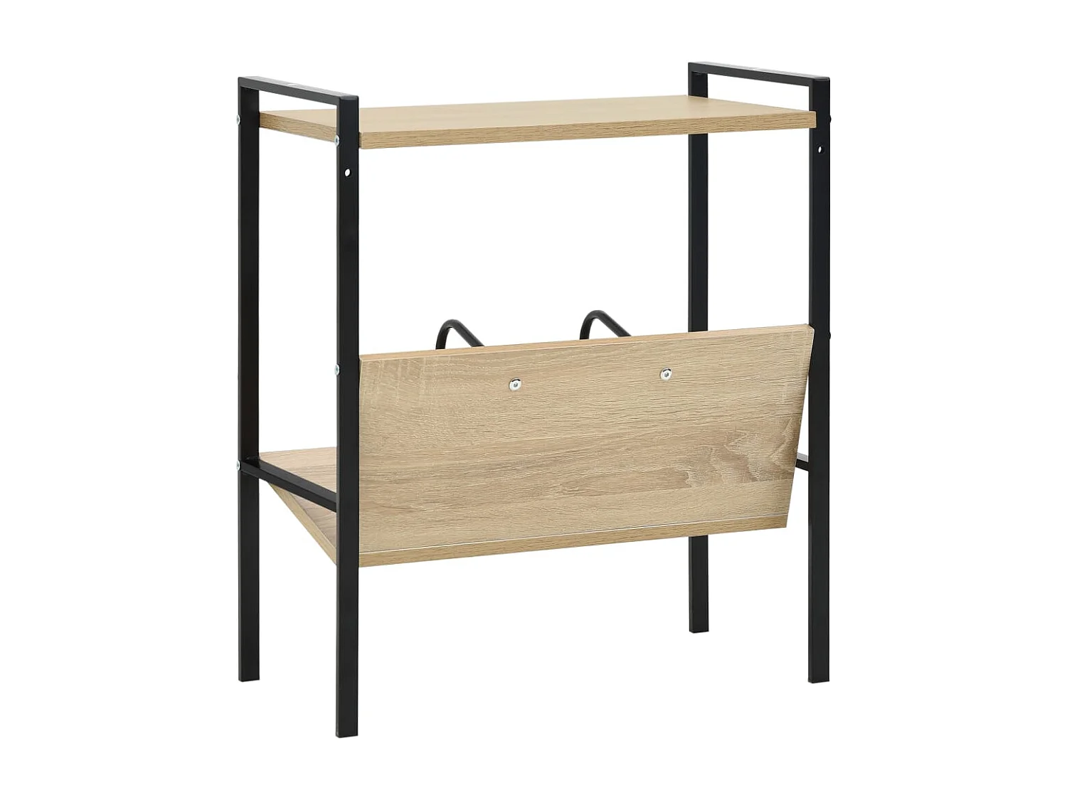 Bibliothèque | Etagère de rangement | Meuble de rangement 2 niveaux noir chêne 52x28x59 cm bois d'ingénierie