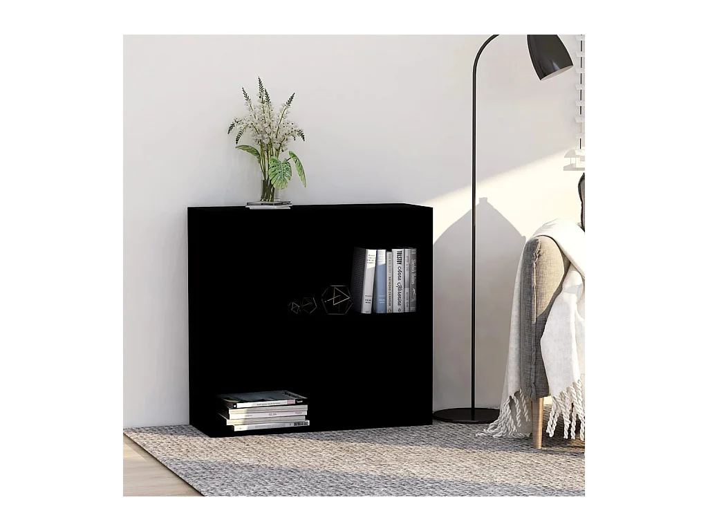 Bibliothèque | Etagère de rangement | Meuble de rangement noir 80x30x76,5 cm bois d'ingénierie