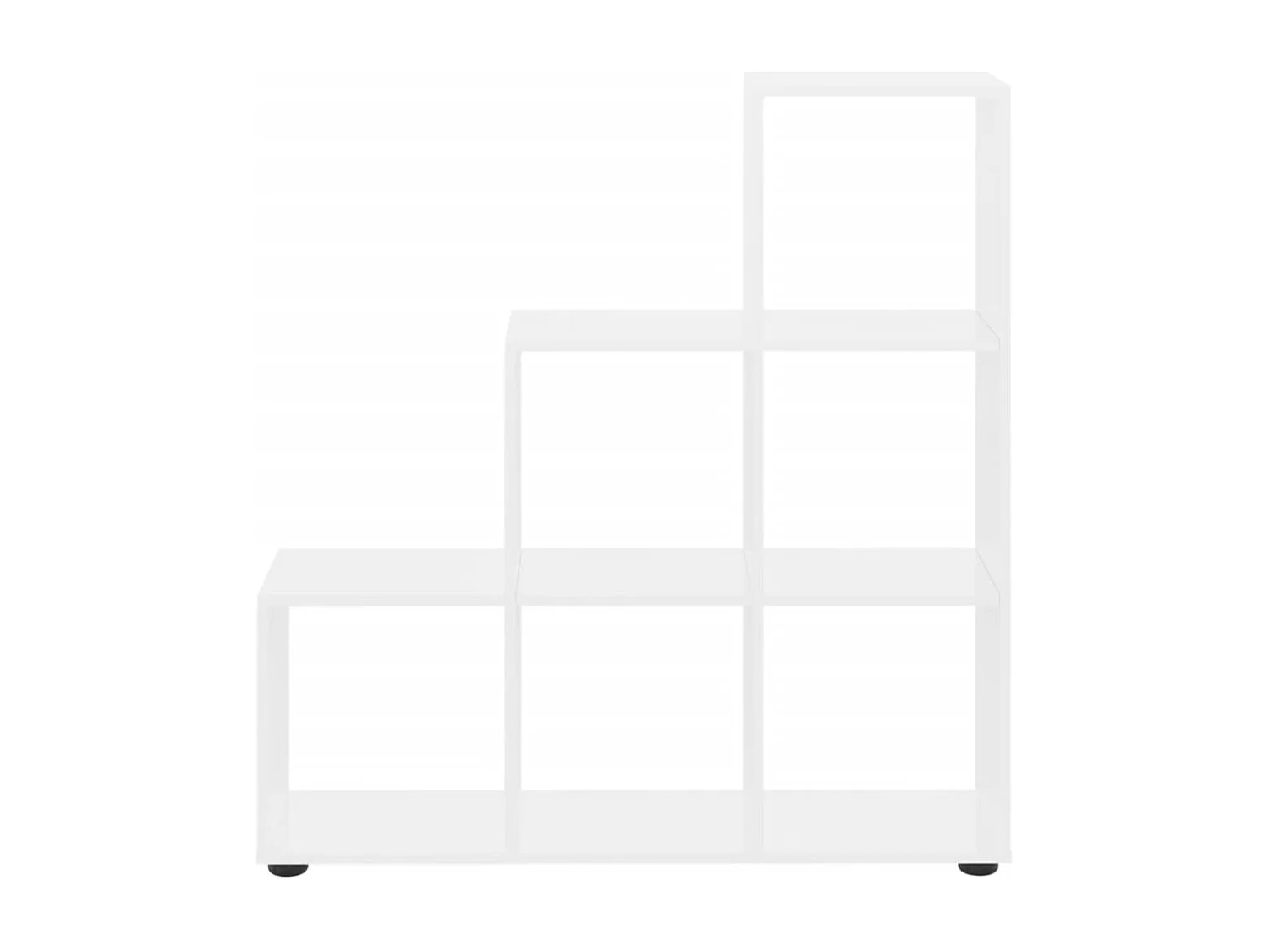 Bibliothèque | Etagère de rangement | Meuble de rangement escalier Blanc brillant 107 cm Bois d'ingénierie