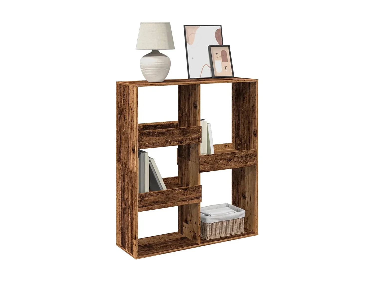 Bibliothèque | Etagère de rangement | Meuble de rangement vieux bois 100x33x115 cm