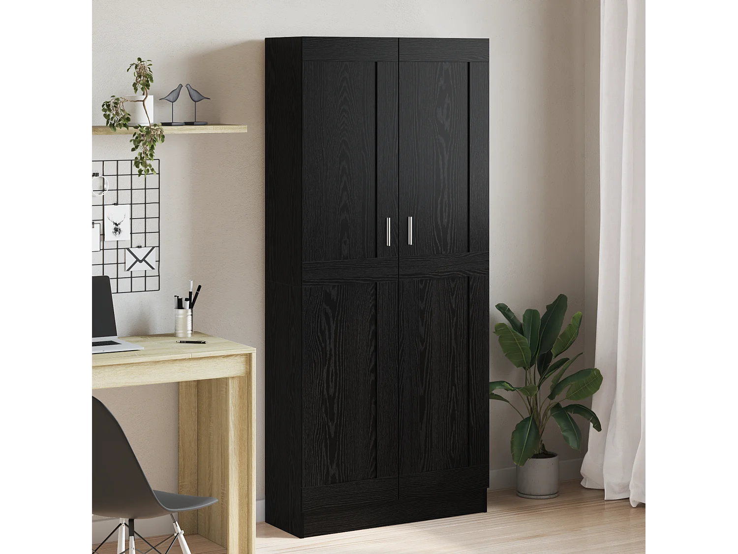 Bibliothèque | Etagère de rangement | Meuble de rangement Chêne noir 82.5 x 30.5 x 185 cm Bois d'ingénierie