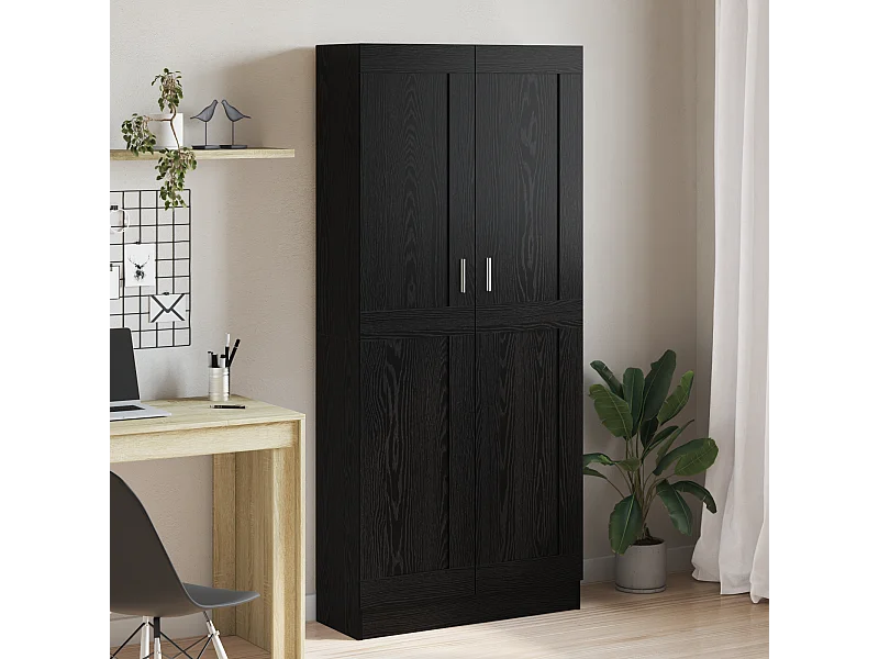 Bibliothèque | Etagère de rangement | Meuble de rangement Chêne noir 82.5 x 30.5 x 185 cm Bois d'ingénierie