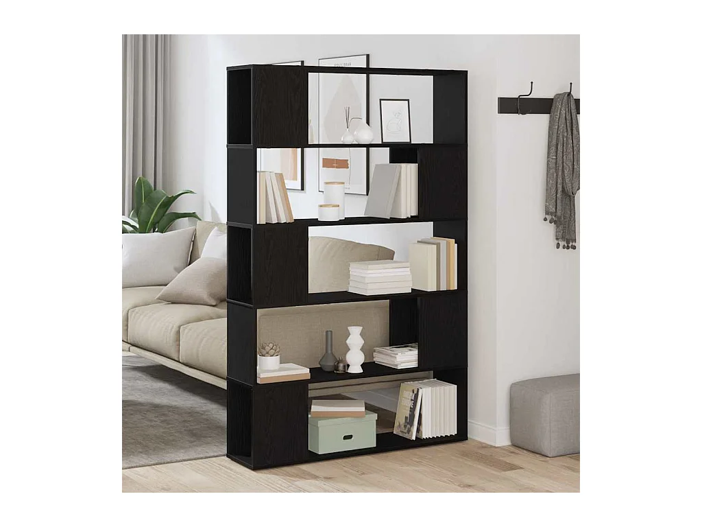 Armadio per Libri | Scaffale Libri | Mobile di stoccaggio Nero Rovere 100x24x155 cm in legno ingegnerizzato