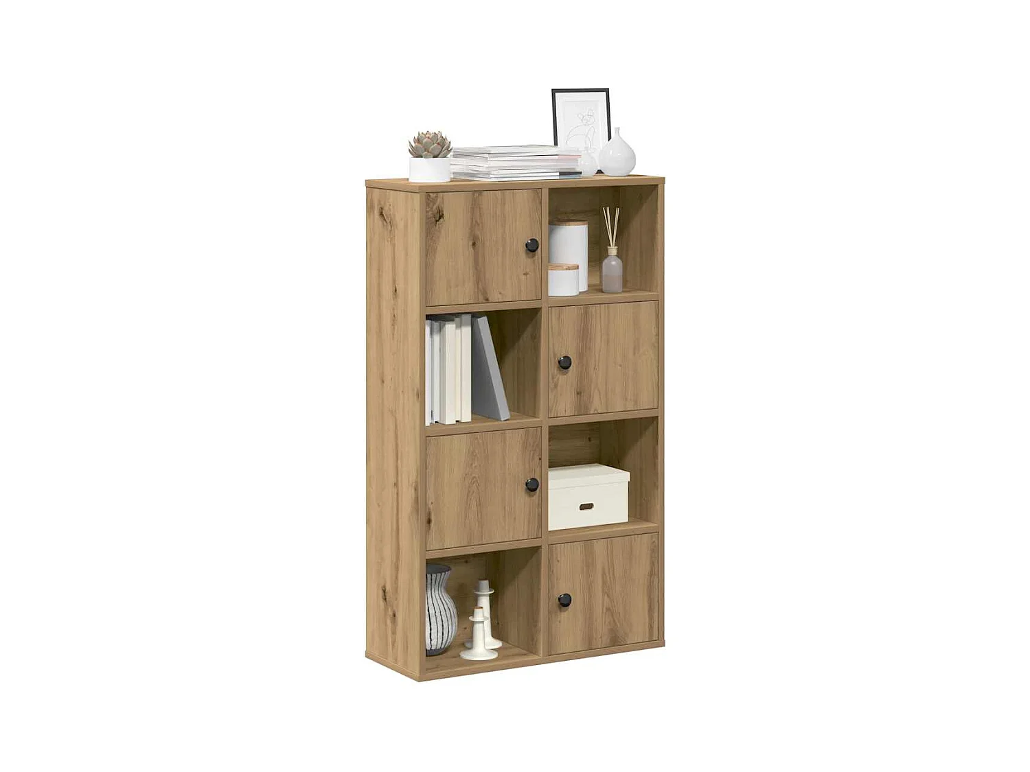 Bibliothèque | Etagère de rangement | Meuble de rangement chêne artisanal 60x24x101,5 cm bois d'ingénierie