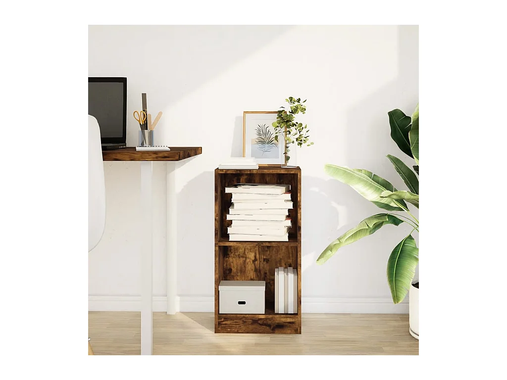 Bibliothèque | Etagère de rangement | Meuble de rangement chêne fumé 40x24x76 cm bois d'ingénierie