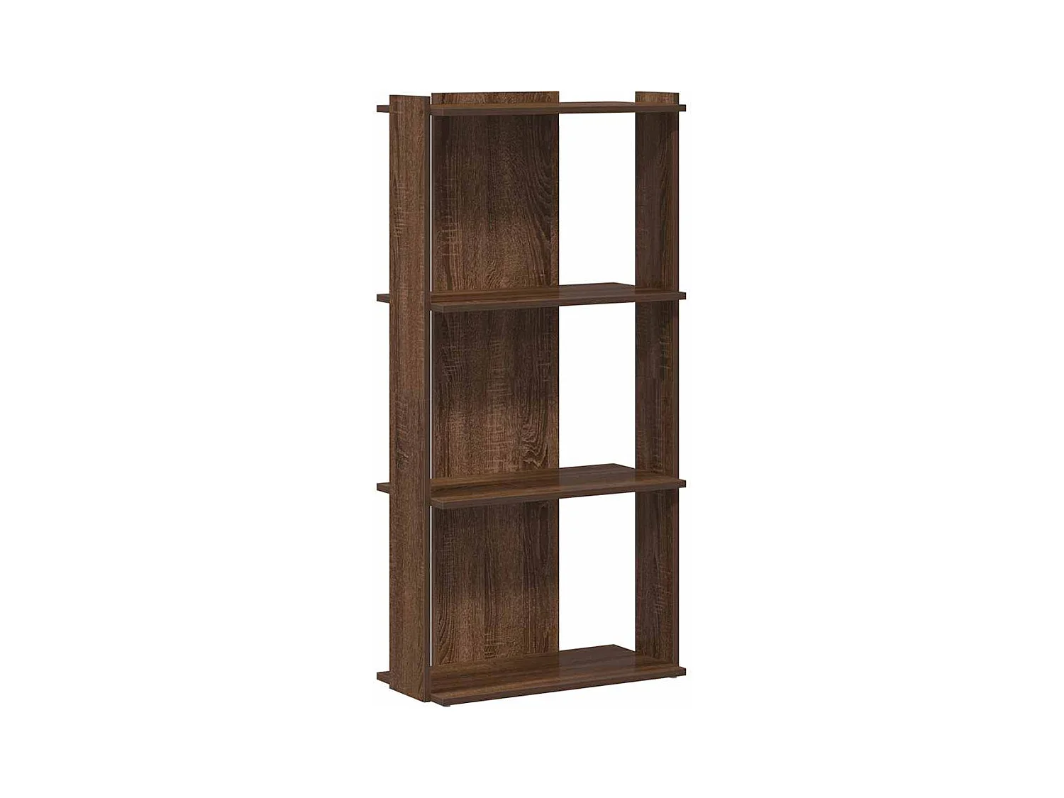 Bibliothèque | Etagère de rangement | Meuble de rangement 3 niveaux chêne marron 60x30x120cm bois ingénierie