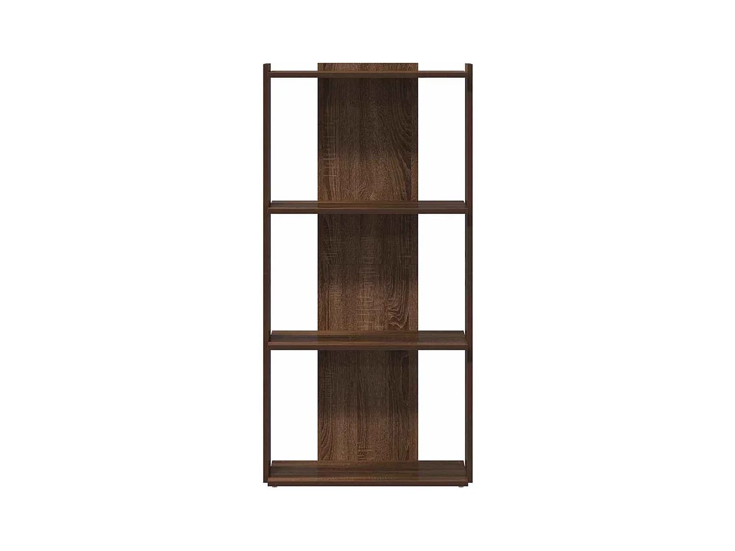 Bibliothèque | Etagère de rangement | Meuble de rangement 3 niveaux chêne marron 60x30x120cm bois ingénierie