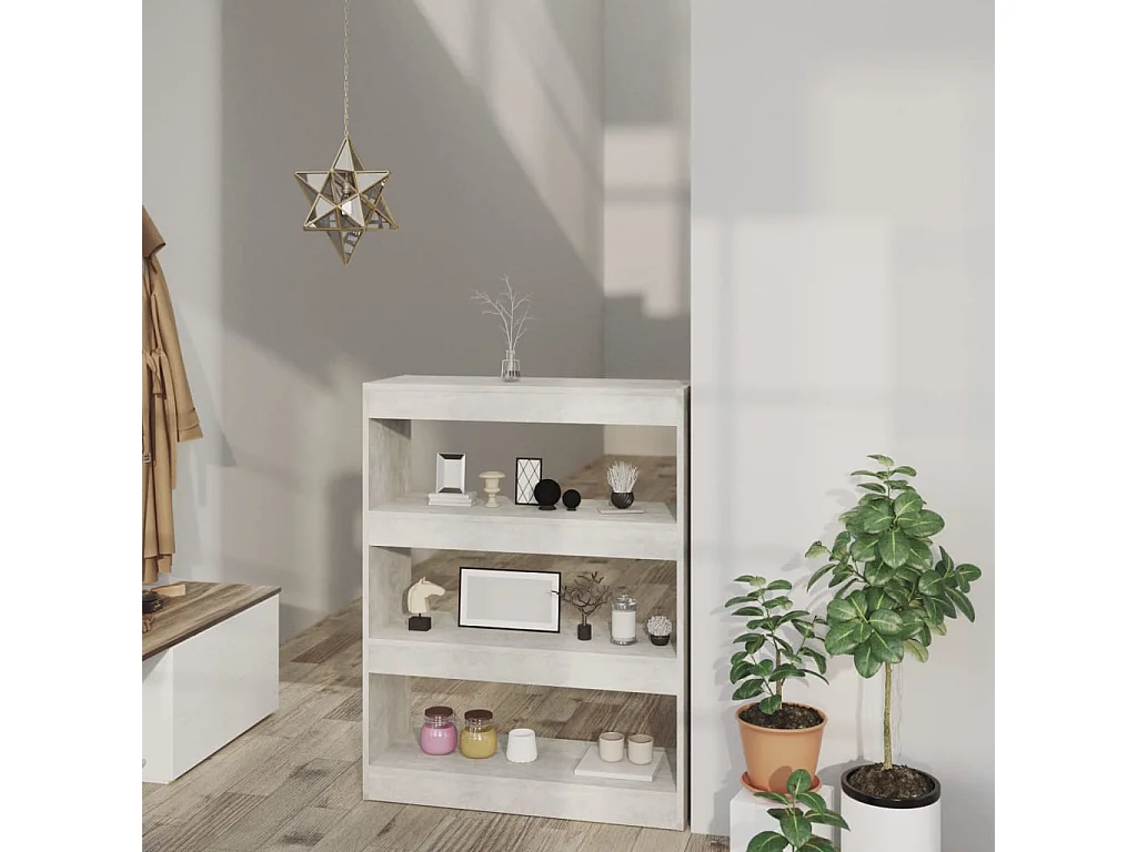 Bibliothèque | Etagère de rangement | Meuble de rangement Gris béton 80x30x103 cm Bois d'ingénierie