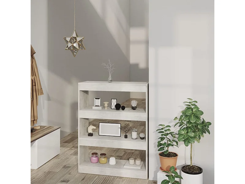 Bibliothèque | Etagère de rangement | Meuble de rangement Gris béton 80x30x103 cm Bois d'ingénierie