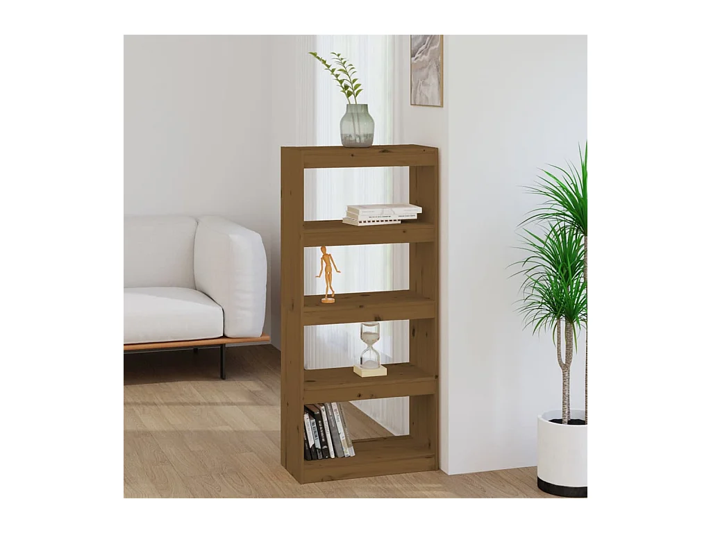 Bibliothèque | Etagère de rangement | Meuble de rangement Marron miel 60x30x135,5 cm Pin