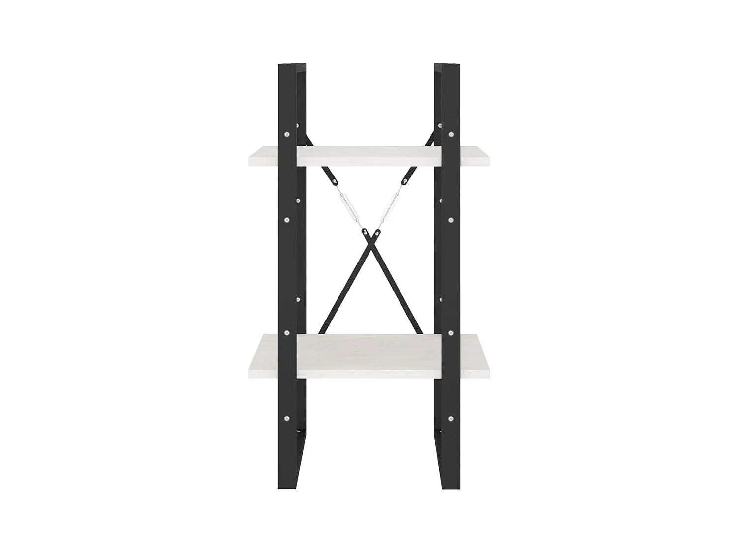 Libreria | Scaffale | Mobile di stoccaggio a 2 Ripiani Bianca 40x30x70 cm in Massello di Pino