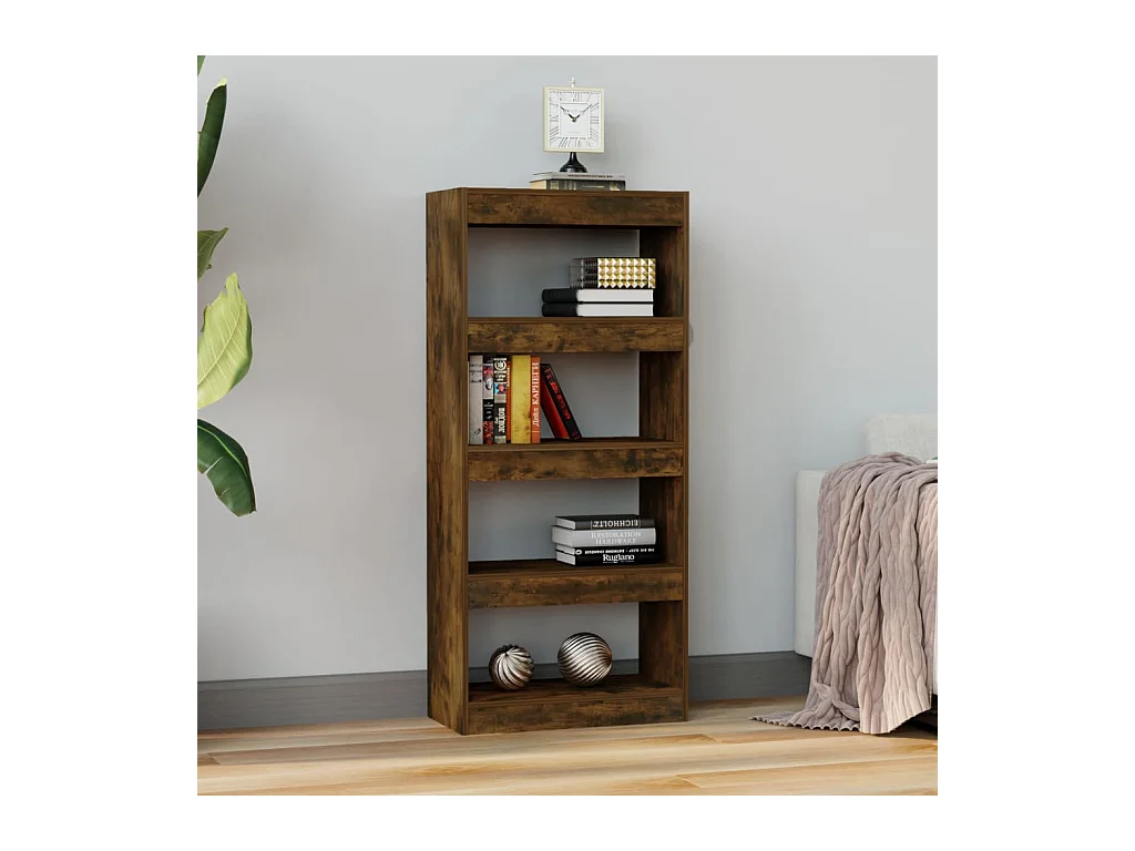 Bibliothèque | Etagère de rangement | Meuble de rangement Chêne fumé 60x30x135 cm Bois d'ingénierie