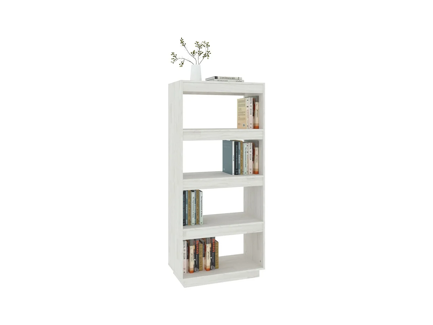 Libreria | Scaffale | Mobile di stoccaggio Divisorio Bianco 60x35x135 cm Legno Massello di Pino