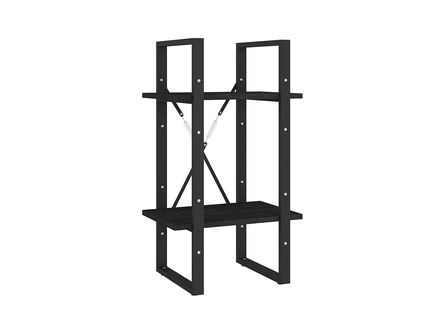 Bibliothèque | Etagère de rangement | Meuble de rangement à 2 niveaux Noir 40x30x70 cm Bois de pin massif