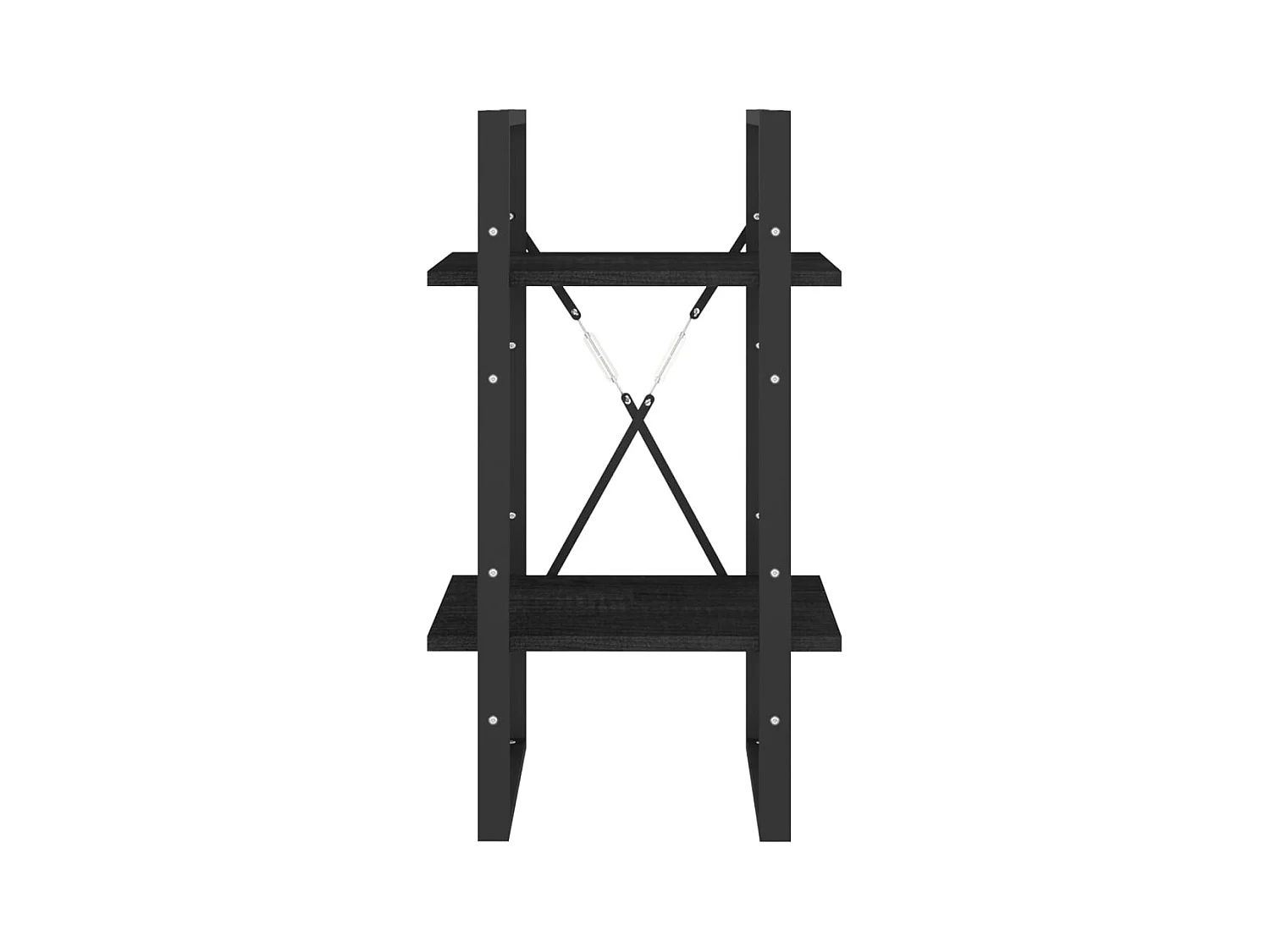 Bibliothèque | Etagère de rangement | Meuble de rangement à 2 niveaux Noir 40x30x70 cm Bois de pin massif