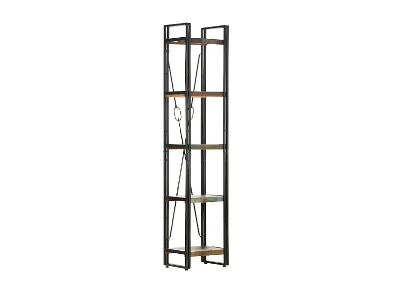Libreria | Scaffale | Mobile di stoccaggio a 5 Ripiani 40x30x180cm in Massello di Recupero