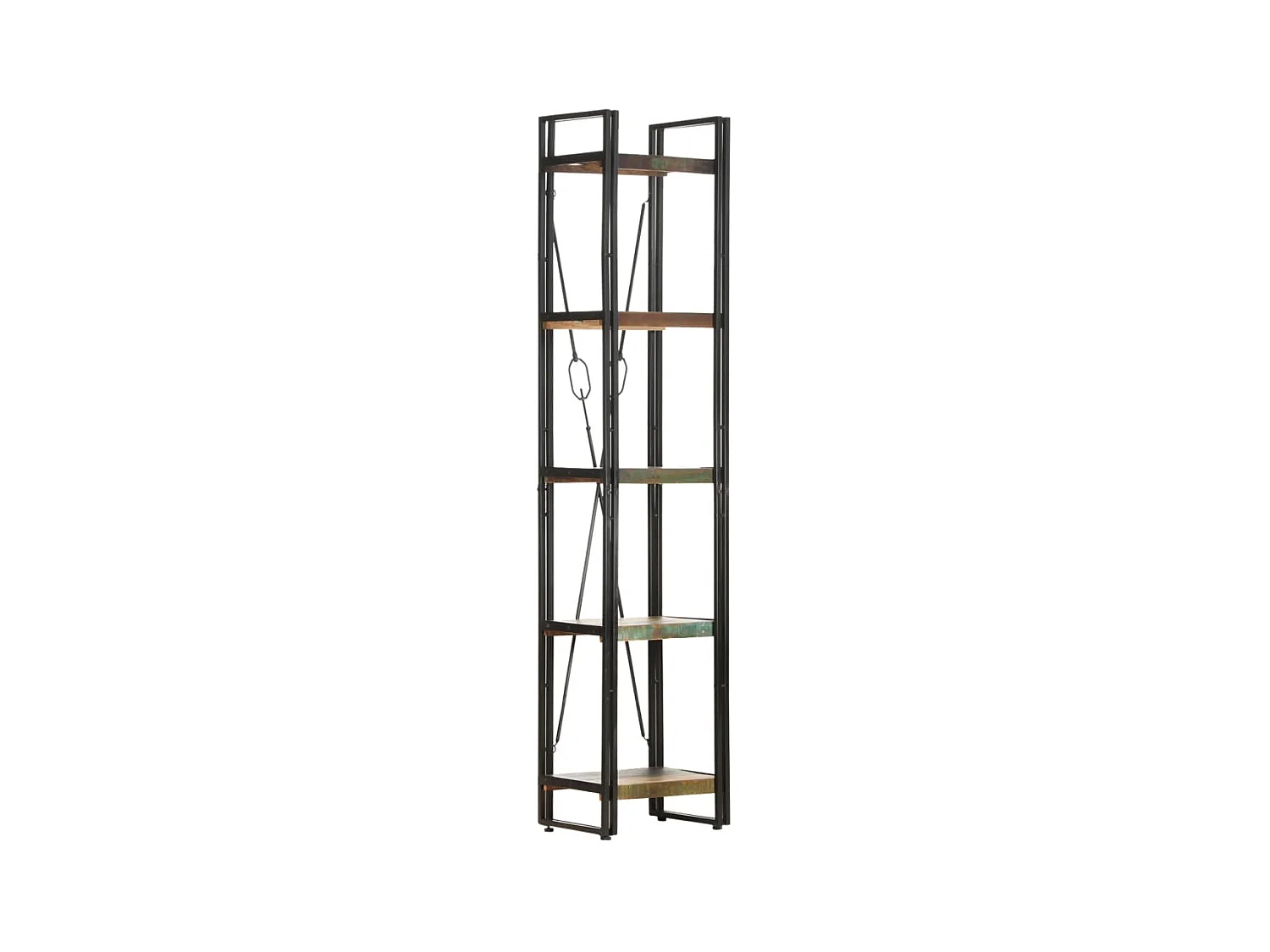 Bibliothèque | Etagère de rangement | Meuble de rangement 5 niveaux 40x30x180 cm Bois de récupération massif